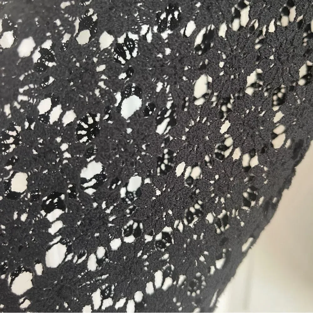 J.Crew Lace-Sleeved Blouse in Black Sz6 Gently Loved